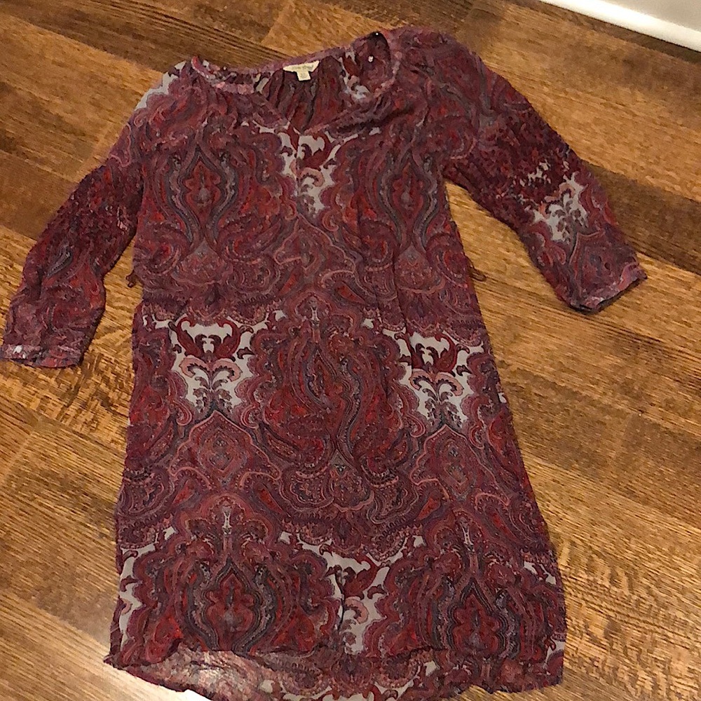 Lucky Brand Sheer midi shift dress